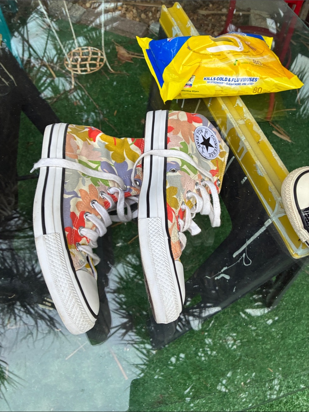 Converse High Top Sneakers - Red, Orange, Yellow, Green, Purple, White - Picture 7 of 12